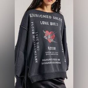 We The Free Graphic Camden Pullover in Bird Combo Size Small NWT